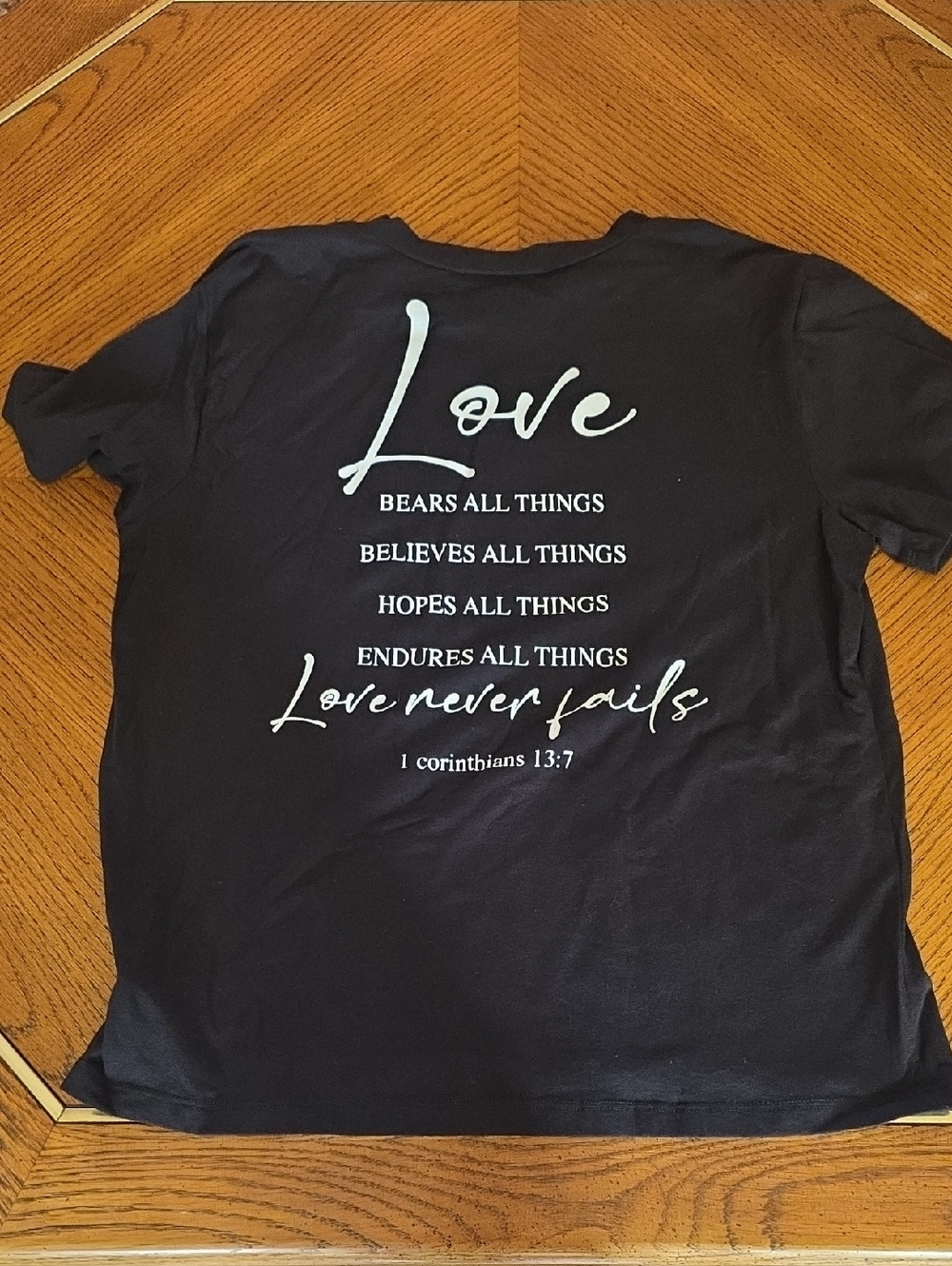 Black T Shirt Love Never Fails